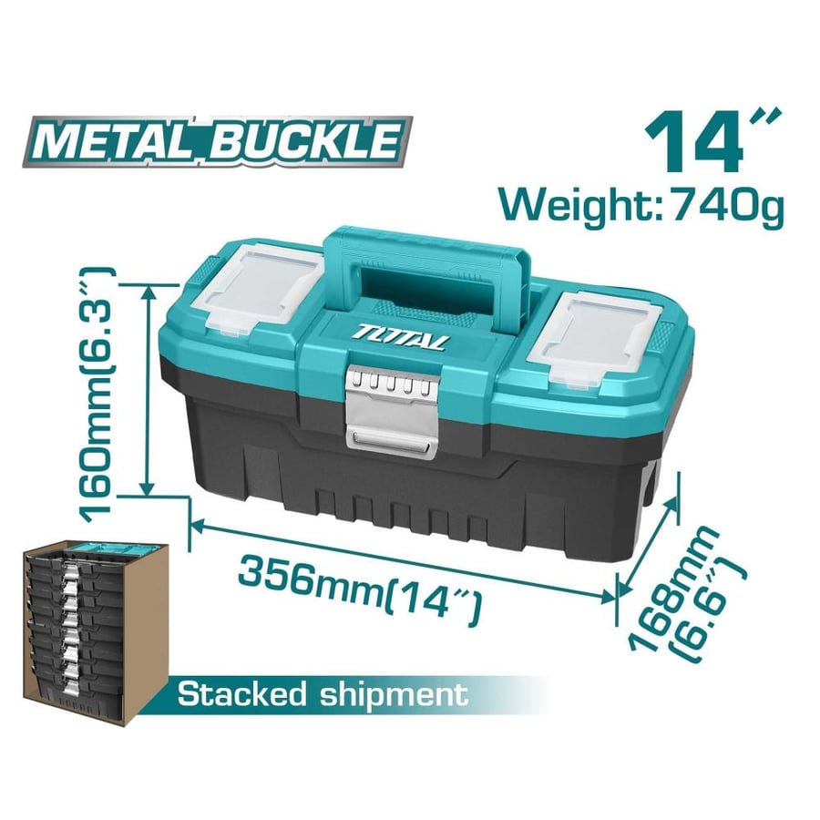 Plastic tool bag with metal lock 14" TPBX0142 TOTAL