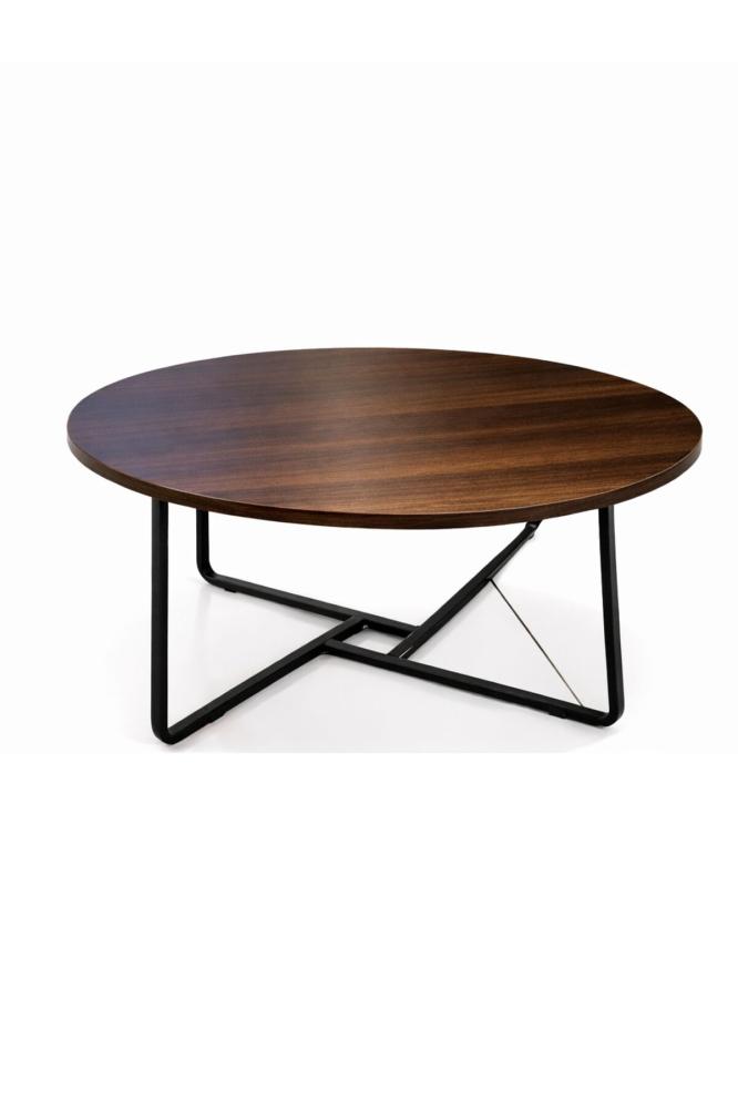 A5 Flat-70 Round Coffee Table 70 cm – Modern Living Room Center Table with MDF Wood Top