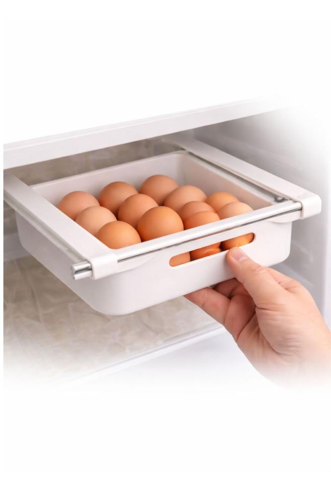 Adjustable Refrigerator Storage Drawer – Expandable Fridge Organizer Basket with Sliding