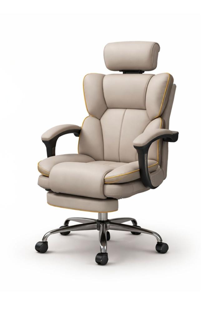 Ergonomic Office Chair with Headrest – PU Leather Executive Desk Chair, Adjustable Height
