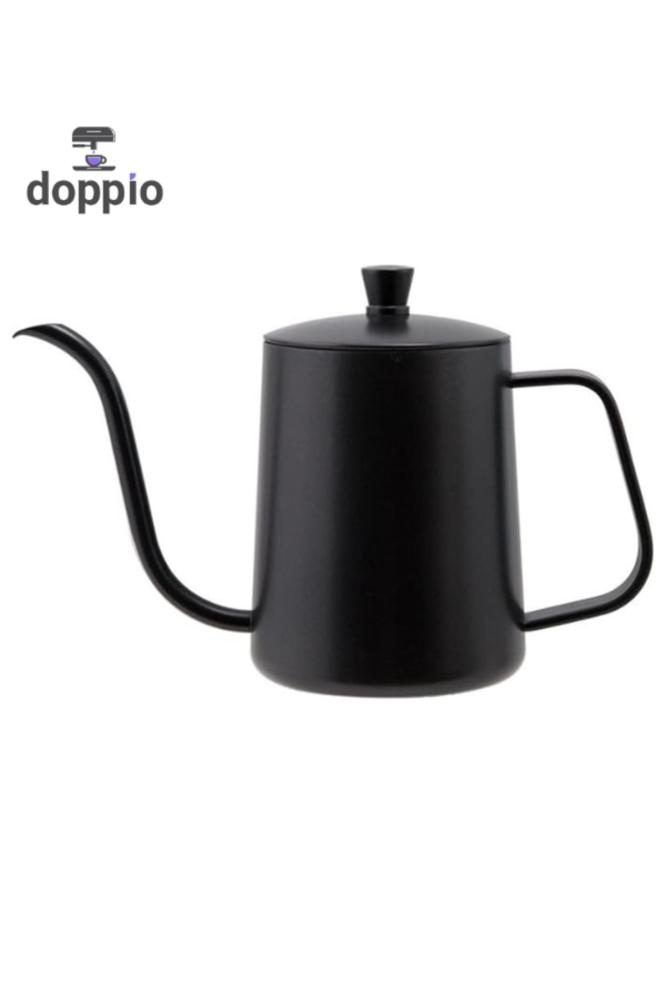 DOPPIO 600ml Over Coffee Kettle, Drip V60 Pour Stainless Steel Gooseneck Spout Coffee Tea Pot Black