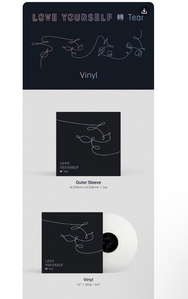 BTS 'LOVE YOURSELF 轉 'Tear'' LP
