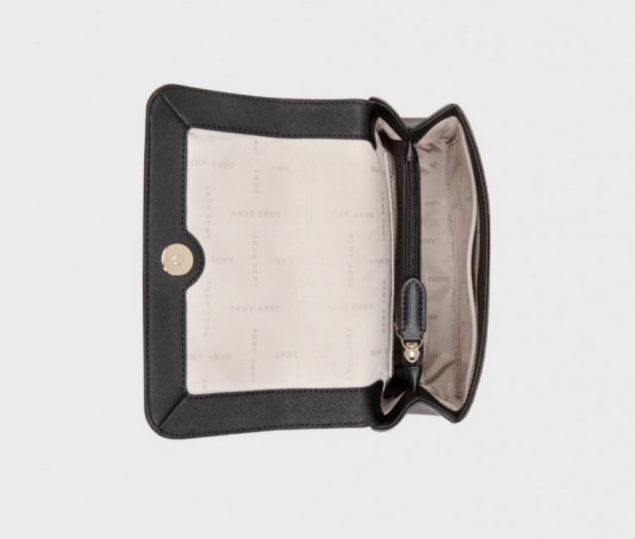 Darkini black bag with logo, shoulder and crossbody wear