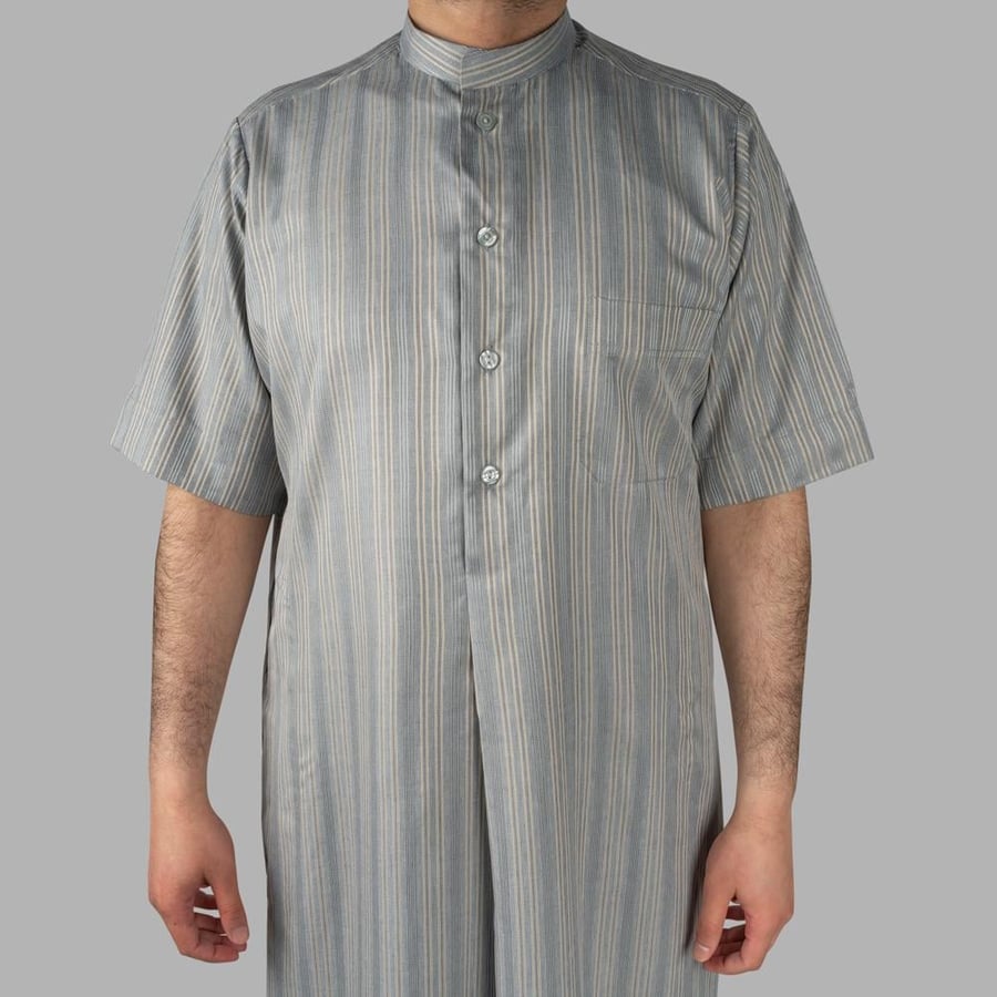 ثوب منزلي  رمادي مخطط