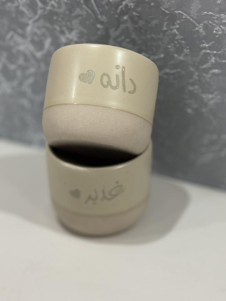 كوب سيراميك  كوب اكواب  ليلة العمر  ( الحفر  من الامام وقاع الكوب