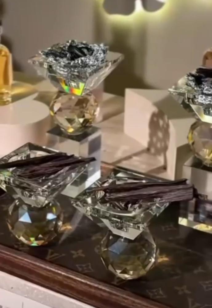 مبخرة عرايس وحامل عود اللون عسلي