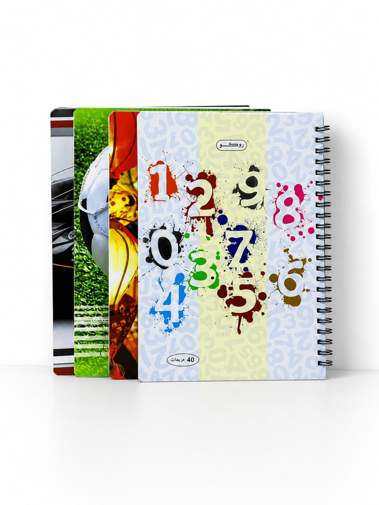 📚دفتر سلك مربعات 40 ورقة – روكو