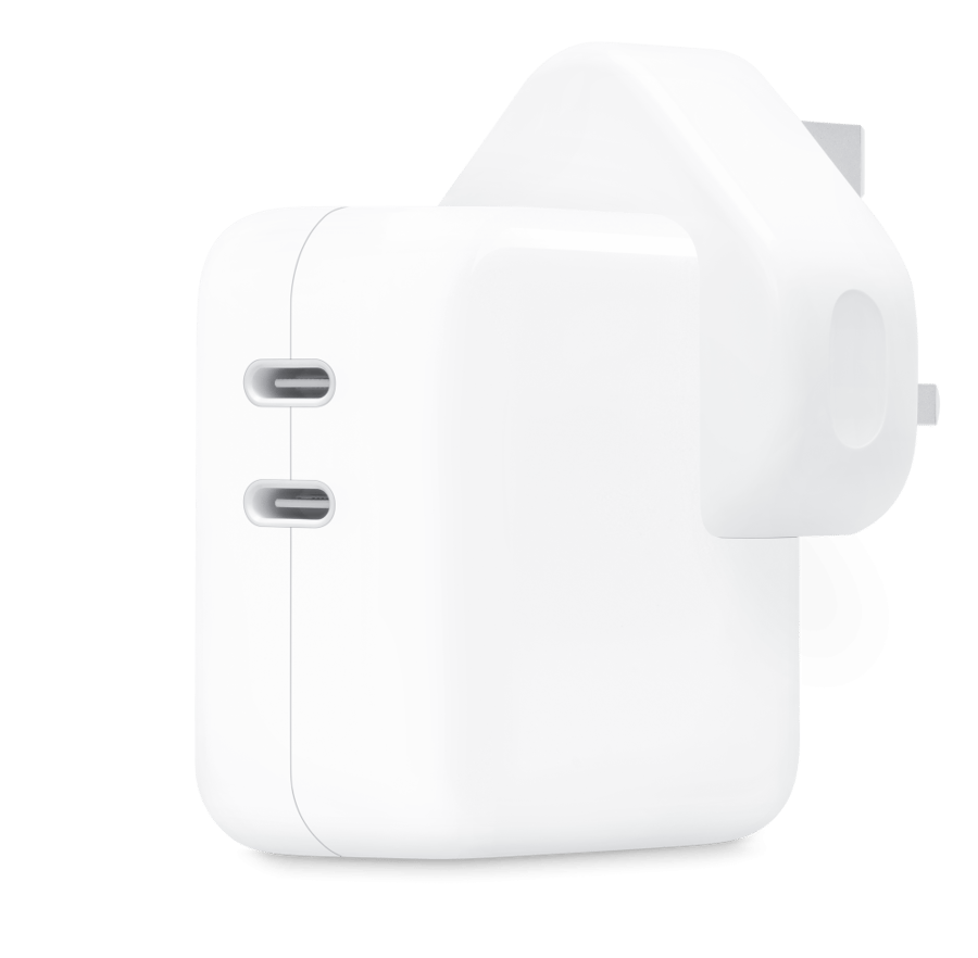 محول طاقة USB-C ثنائي المنفذ بقدرة 35W من Apple