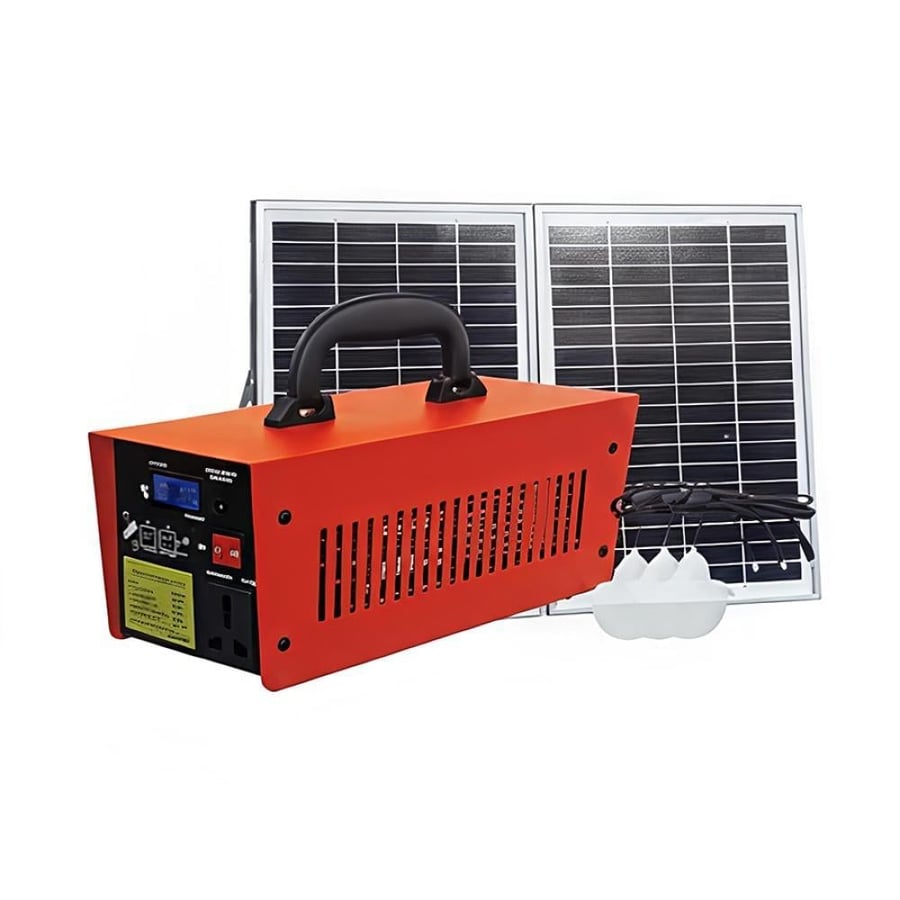 نظام طاقة شمسية محمول DENX DX3634 ببطارية 12000mAh ولوح 18V 15W