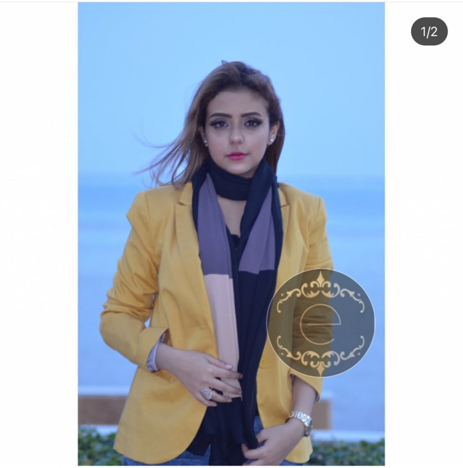 طرحه بوال لون اسود مع جورجيه ملون