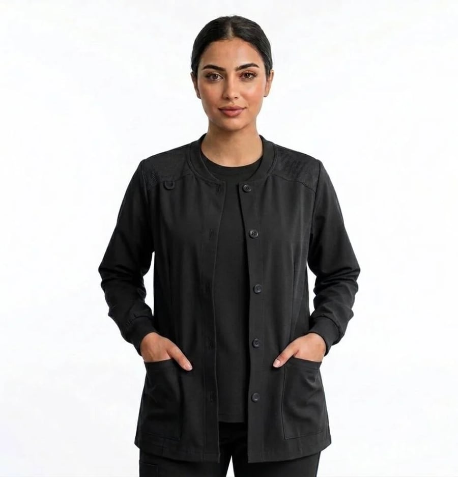 وارمر دكتور فاشن - جاكيت طبي بجيوب متعدده لون اسود - Black