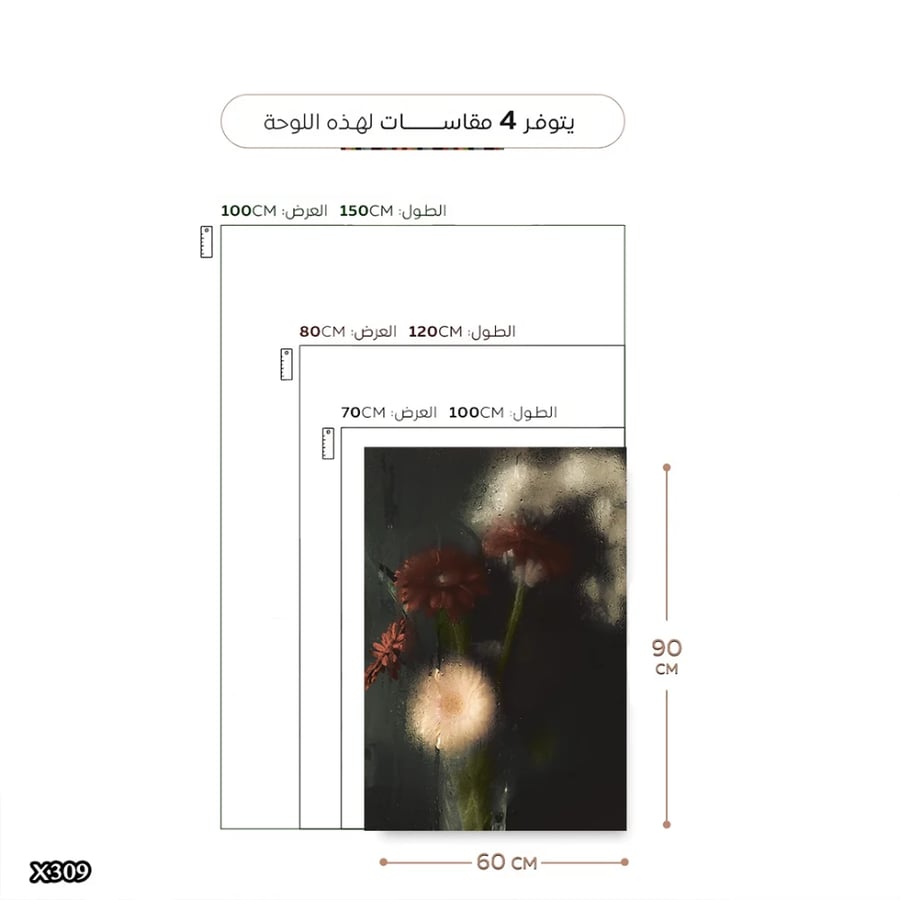 لوحة كانفس ورود