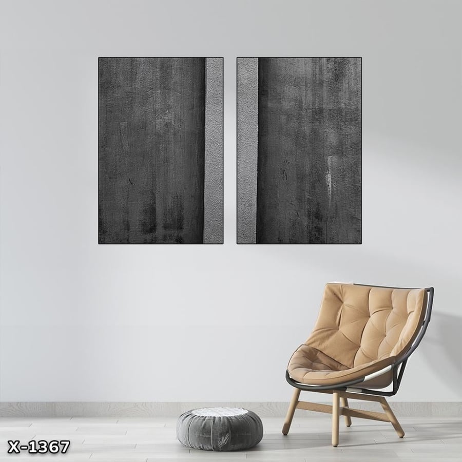 لوحة قطعتين رسم تجريدي