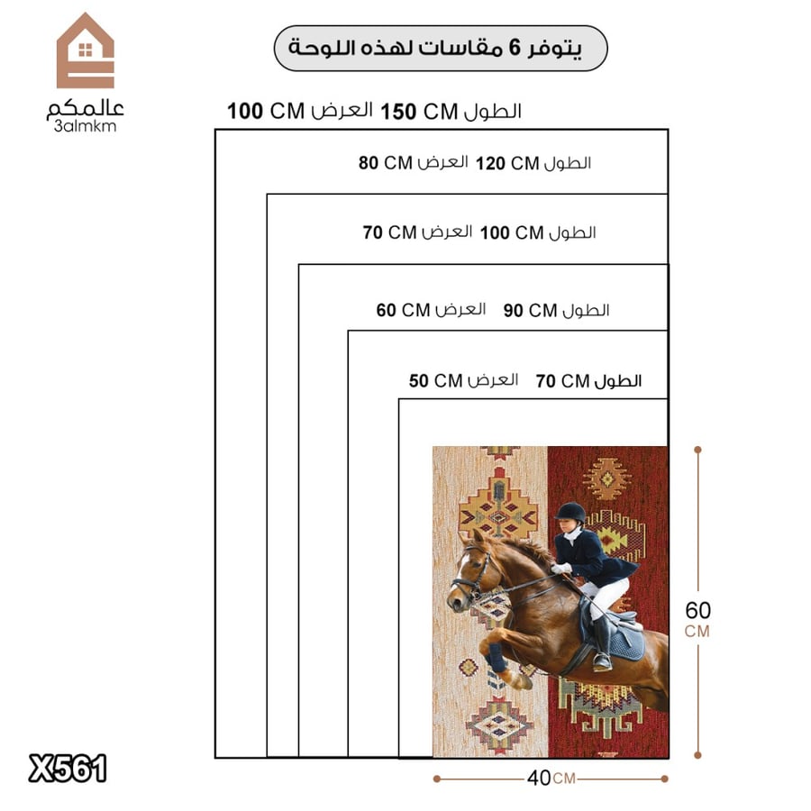 لوحة كانفس فارس خيل