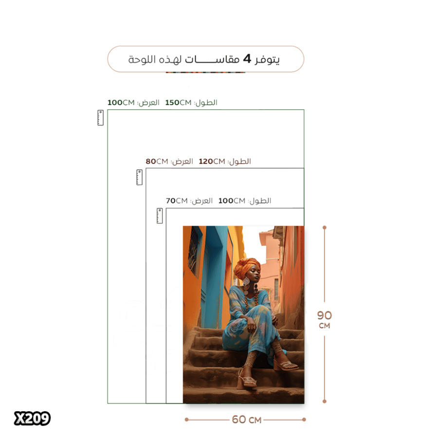 لوحة كانفس امرآة بطراز افريقي