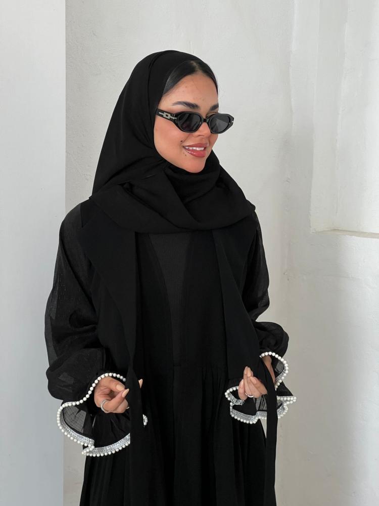 عباية ( لمياء ) كريب مع لؤلؤ