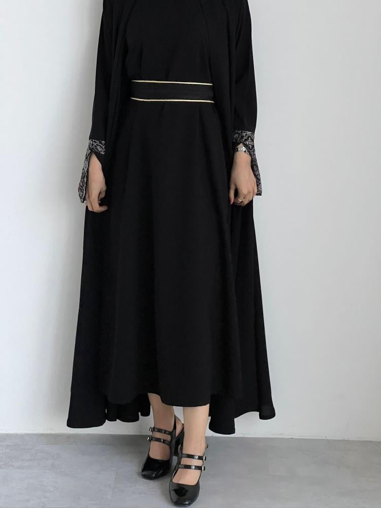 Korean Future Fabric Belt Dress