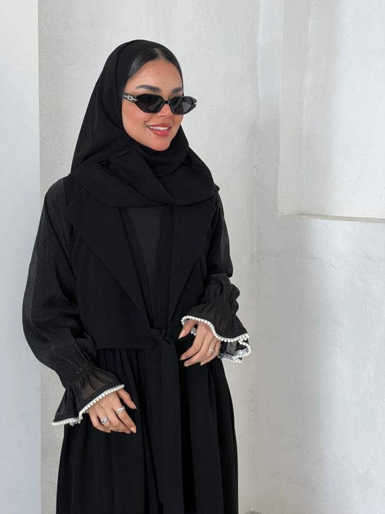 عباية ( لمياء ) كريب مع لؤلؤ