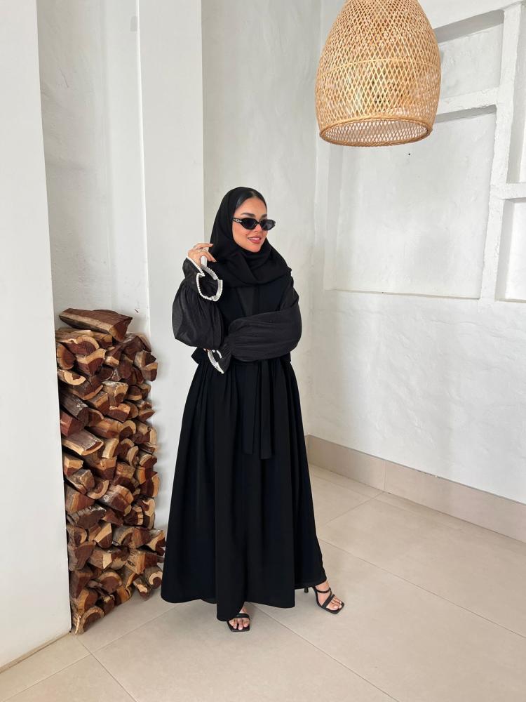 عباية ( لمياء ) كريب مع لؤلؤ