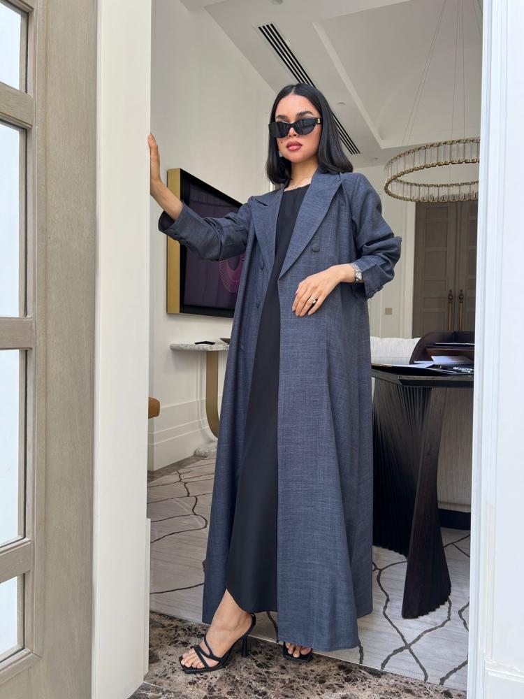 Lana Abaya, crepe linen, blazer style