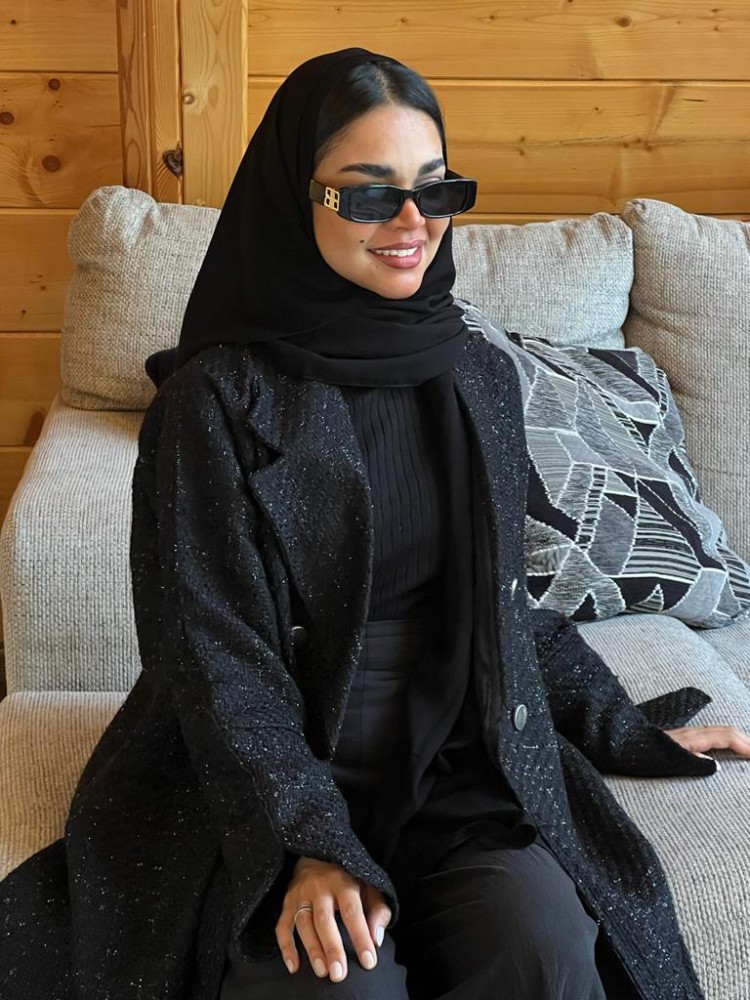 Formal tweed abaya with buttons 0066