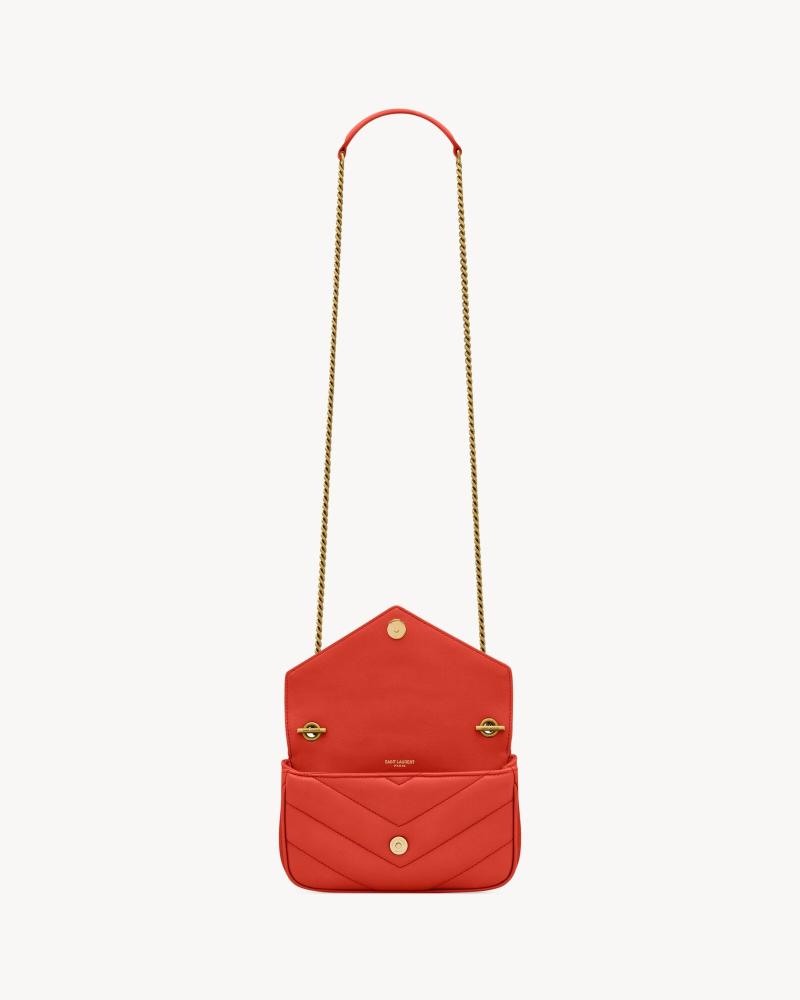 borsa loulou mini in pelle di agnello CELOSIA ORANGE