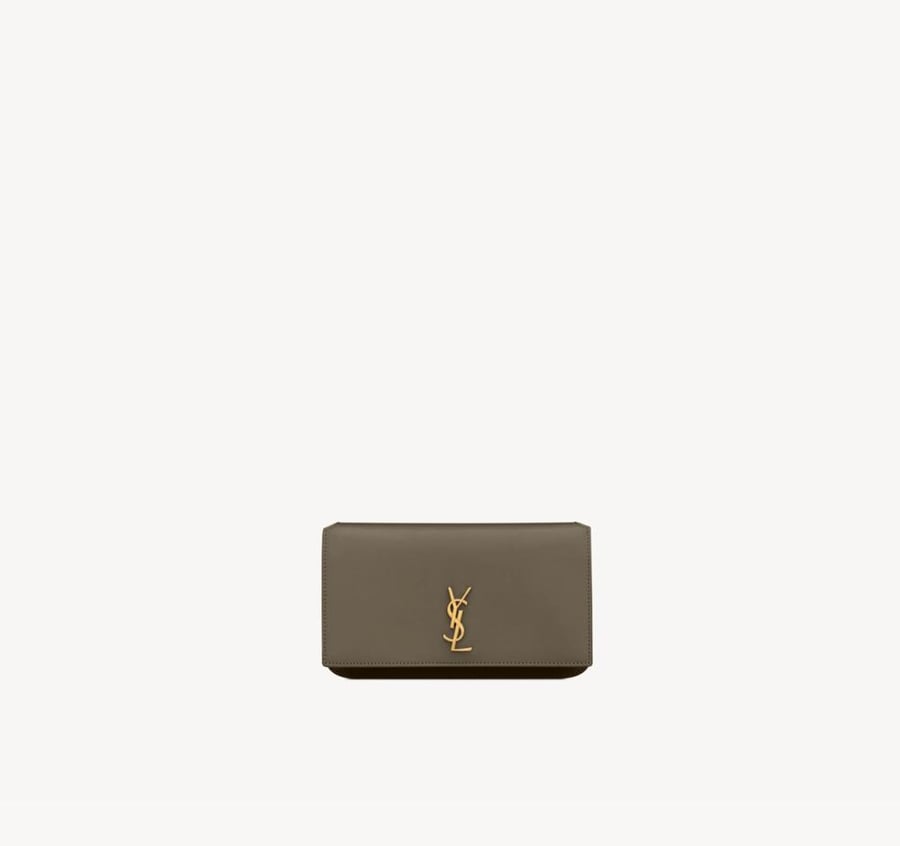 سان لوران | CASSANDRE PHONE HOLDER IN SMOOTH LEATHER