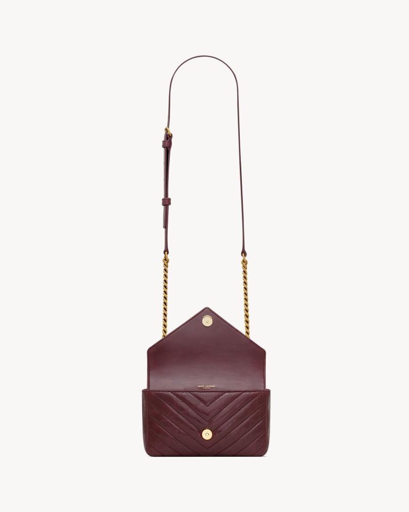borsa college mini in pelle lucida DEEP HOT WINE