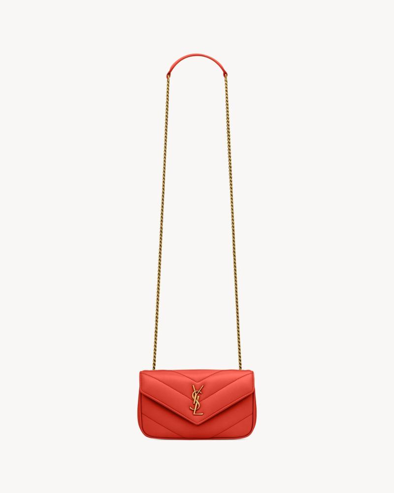 borsa loulou mini in pelle di agnello CELOSIA ORANGE