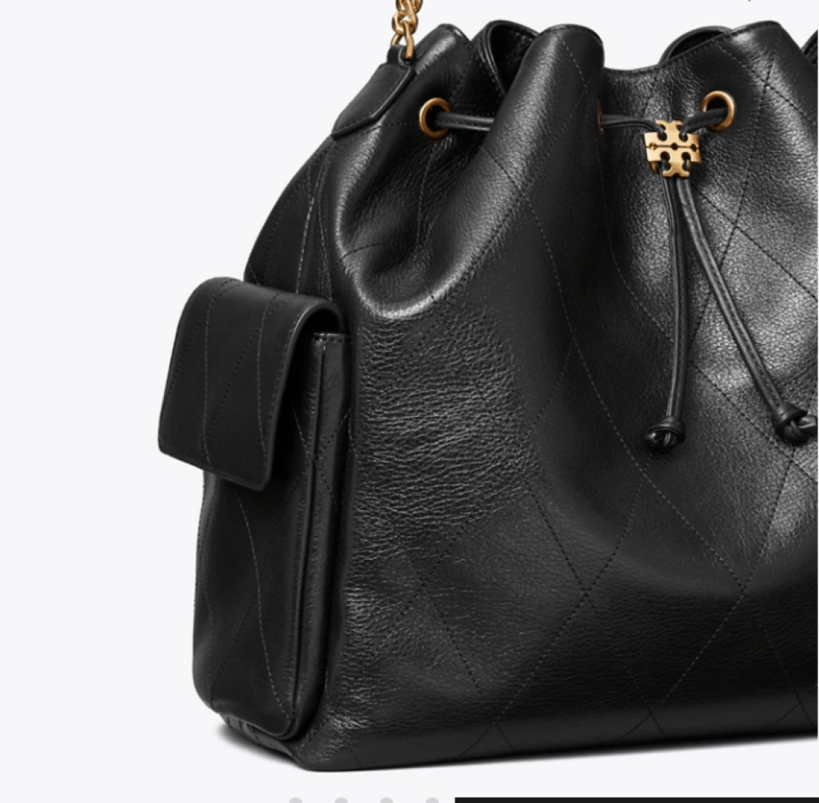 LARGE CHARLIE QUILTED DRAWSTRING SHOULDER BAG