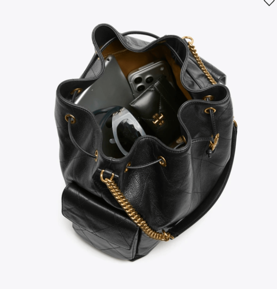 LARGE CHARLIE QUILTED DRAWSTRING SHOULDER BAG