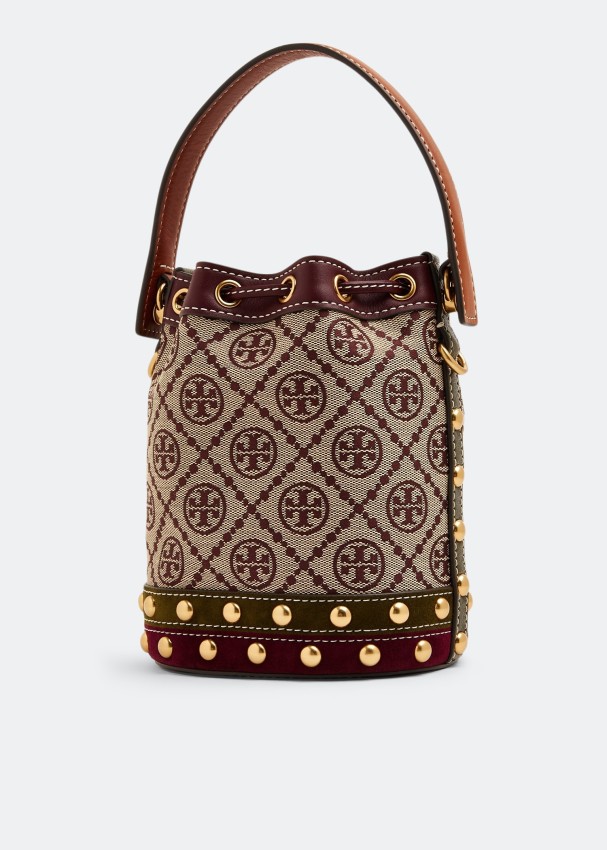 توري برتش | T Monogram Studded Mini Bucket Bag