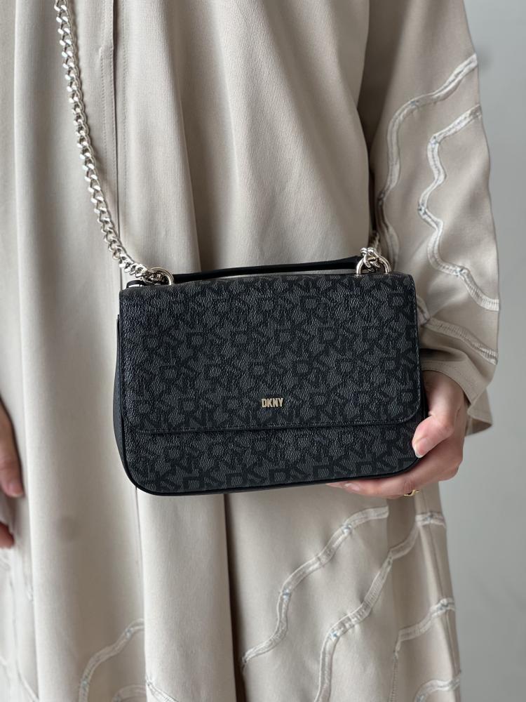 دكني | DKNY flap crossbody bag in multi logo