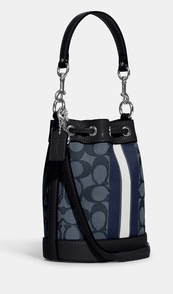 كوتش | Mini Dempsey Bucket Bag In Signature Jacquard With Stripe And Coach Patch
