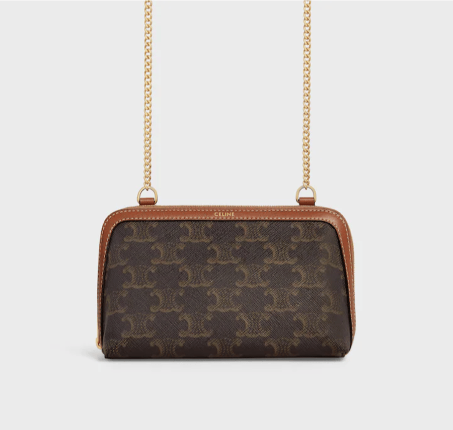 Clutch on Chain IN Triomphe canvas and Lambskin