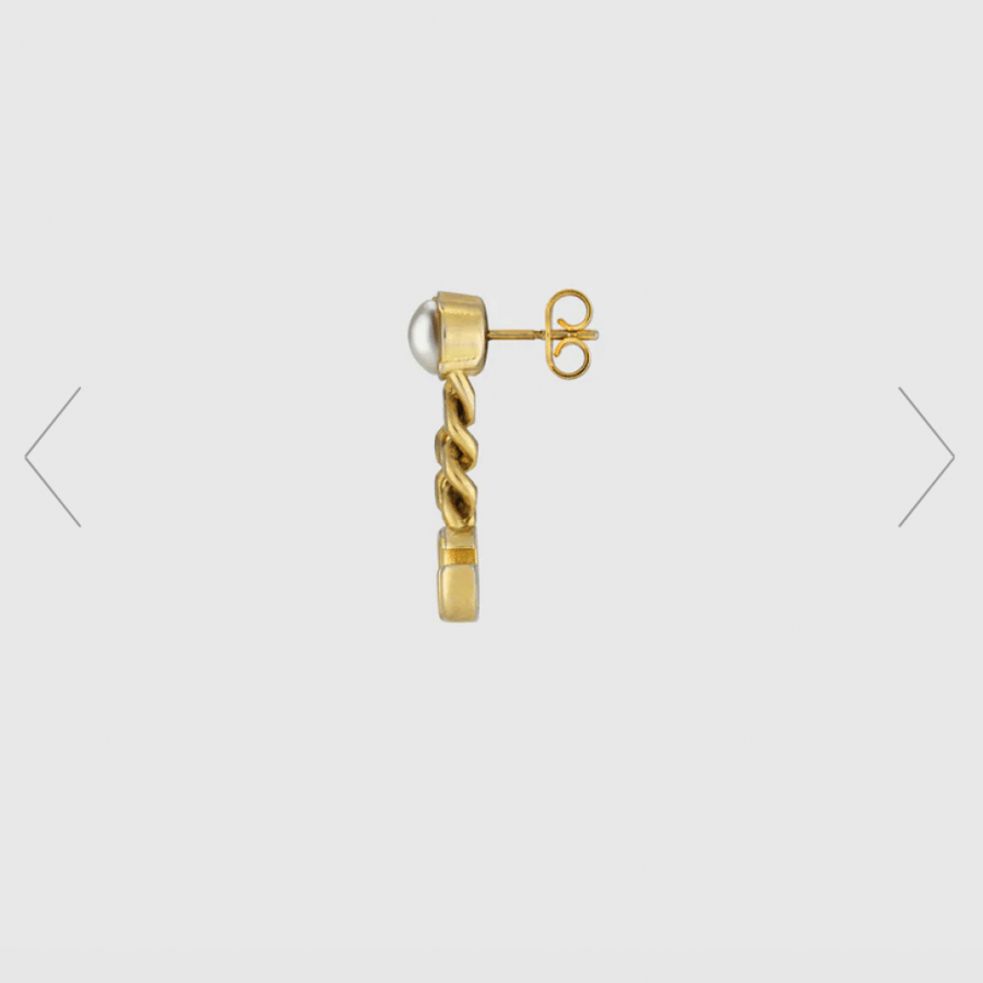 قوتشي | Pearl Double G earrings