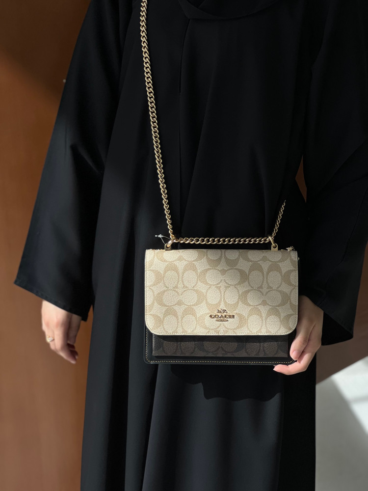 كوتش | Klare Crossbody In Blocked Signature Canvas