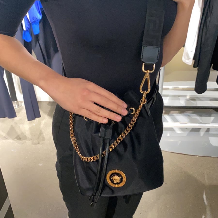 فيرزاتشي | Versace Bucket Black Nylon Cross Body Bag