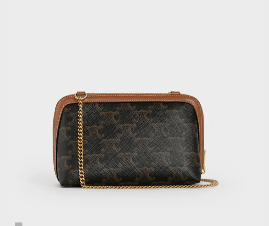 Clutch on Chain IN Triomphe canvas and Lambskin
