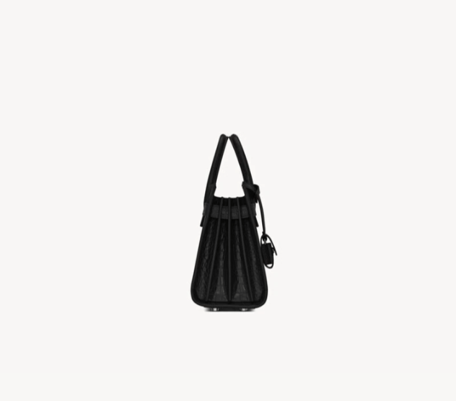 SAC DE JOUR EN CUIR EMBOSSÉ CROCODILE - NANO
