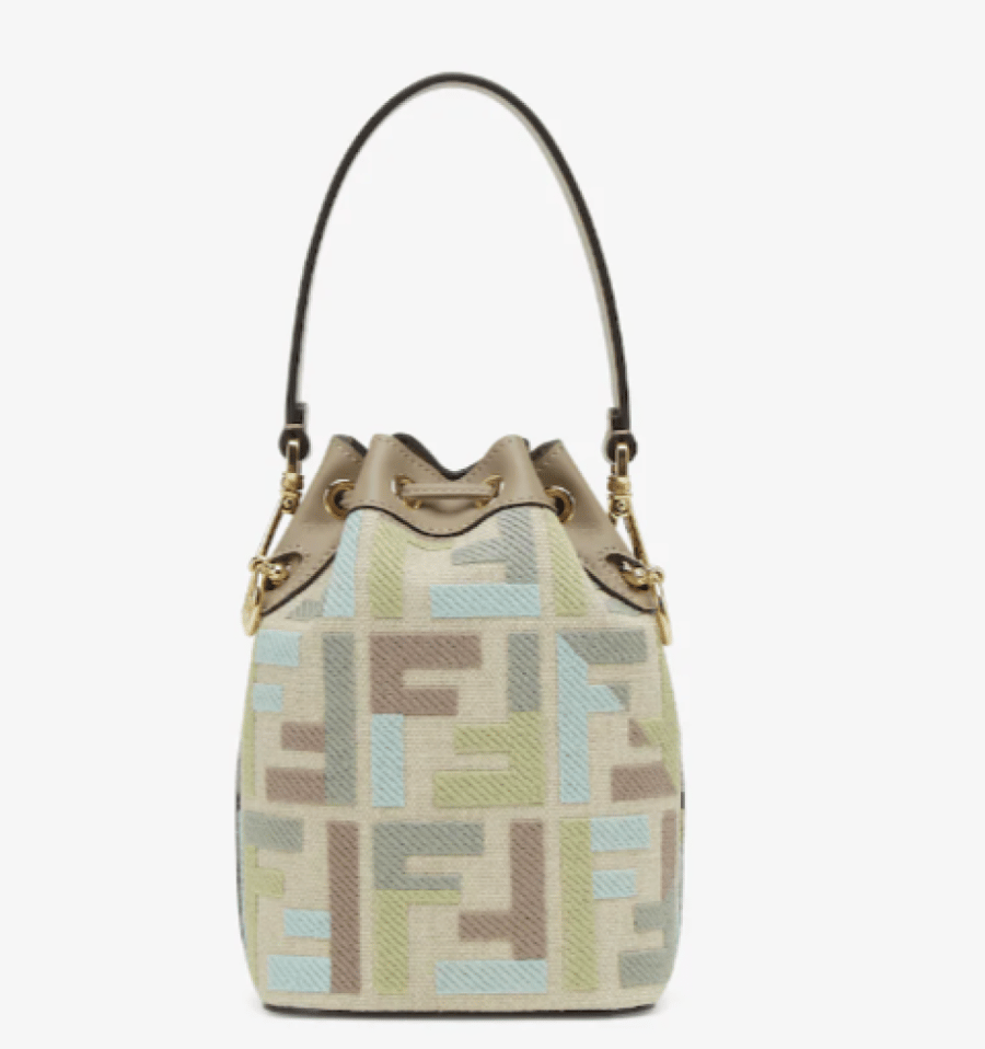 Mon Tresor Canvas mini-bag with multicolour FF embroidery