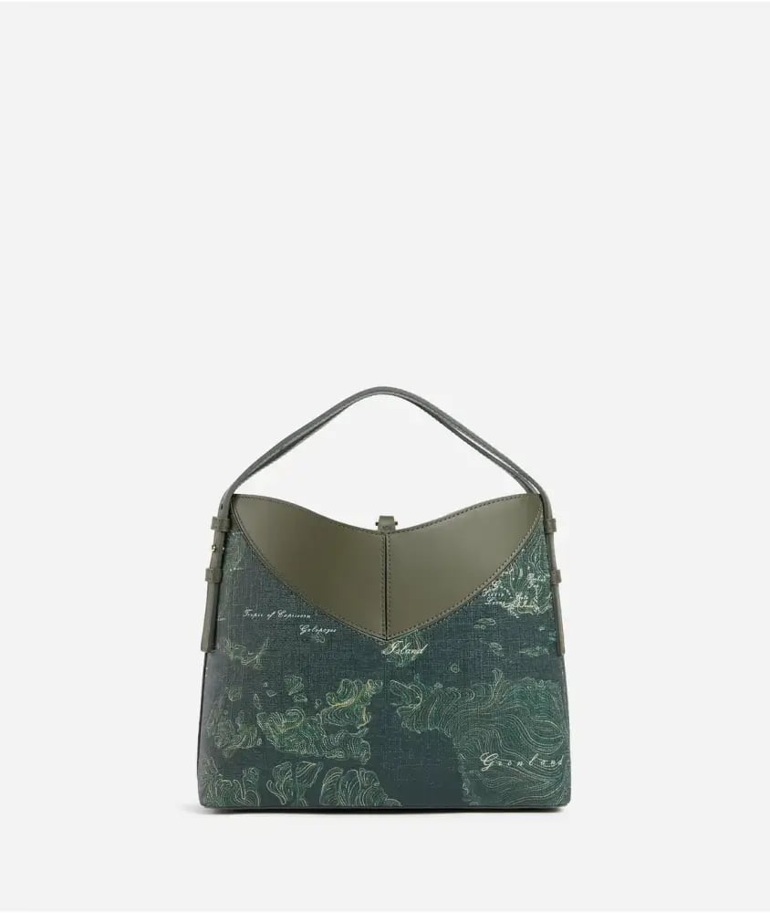 Saragiunti x 1ᴬ Classe Geo Map 2.0 print handbag Prairie