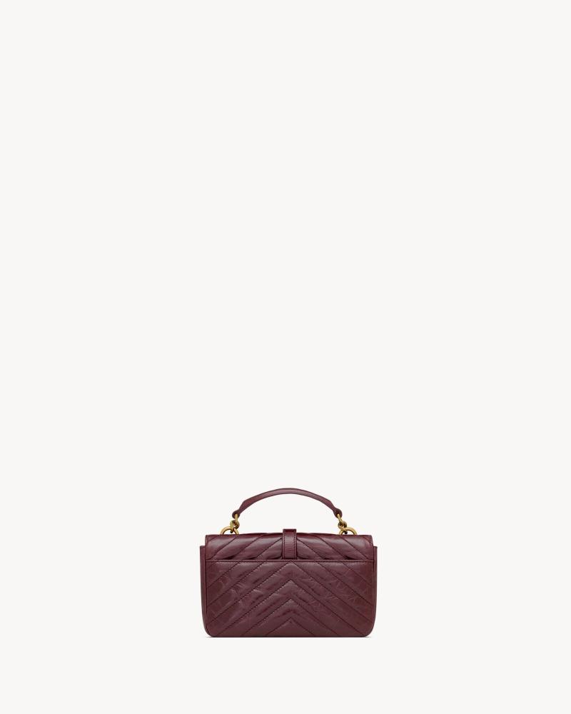 borsa college mini in pelle lucida DEEP HOT WINE