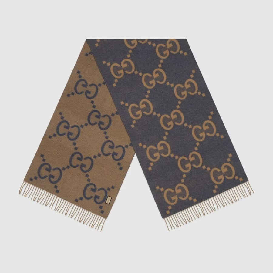 قوتشي | GG cashmere jacquard scarf