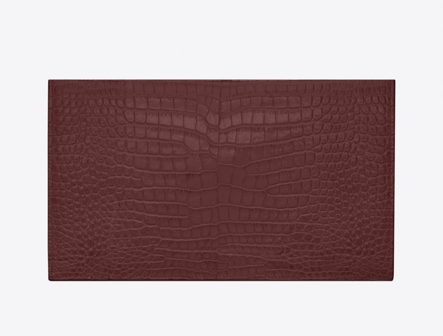 سان لوران | UPTOWN POUCH IN CROCODILE EMBOSSED SHINY LEATHER