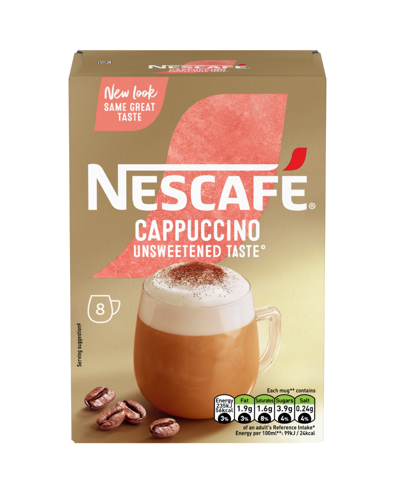 NESCAFÉ GOLD | Sugar-Free Cappuccino Sachets | 8 Sachets | 14 GM