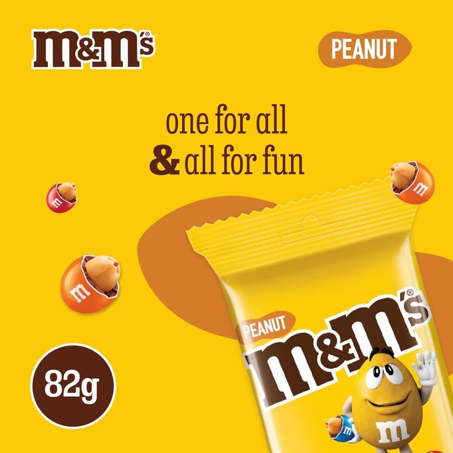 M&M's | Peanut Candy Bags | 82 GM