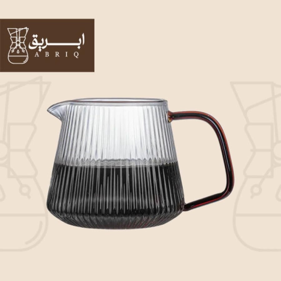 ابريق سيرفر  V60 زجاج مخطط فاخر