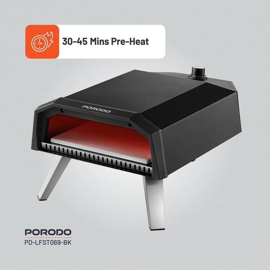 فرن بيتزا غاز للرحلات بورودو 12 بوصة 4100 واط Porodo Pizza Outdoor Oven