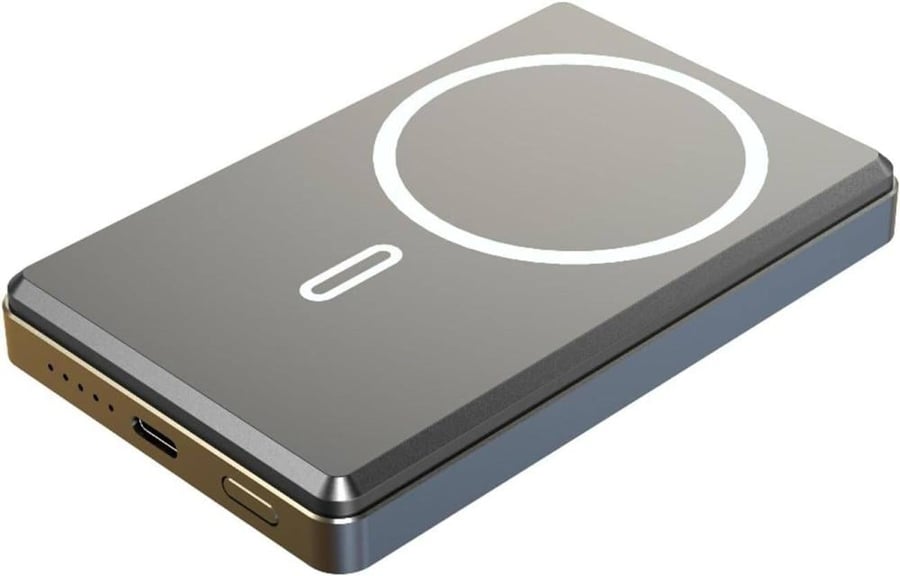 LeviLeo Retro Power Bank 10,000 mAh, compatible with MagSafe, fast charging PD 20W, Type C input and output, 15W wireless output, slim and compact design, pocket-sized